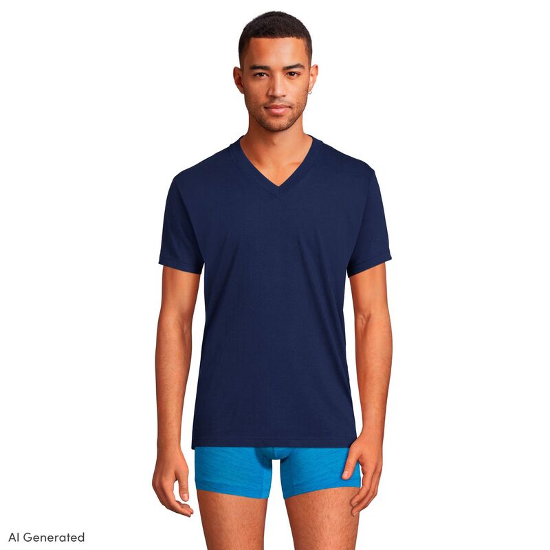 ランズエンド レディース アンダーウェア ナイトウェア Vネック トール シャツ Lands' End Big & Tall 3-Pack V-Neck Undershirt Multi マルチカラー