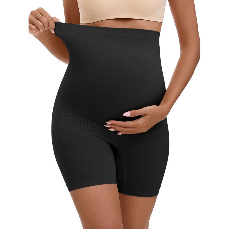 インスパイア シック レディース ボトムス カジュアルパンツ ハイウエスト マタニティ INSPIRE CHIC 3 Packs Women's Maternity High Waisthigh Slimmers for Under Dresses Comfort Pregnancy Shapewears Black ブラック