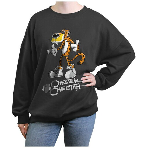 【送料無料】 ライセンス キャラクター レディース Tシャツ トップス Juniors' Cheetos Chester Cheetah Cool Stand Graphic Fleece Charcoal 【送料無料】 ライセンス キャラクター レディース Tシャツ トップス Juniors' Cheetos Chester Cheetah Cool Stand Graphic Fleece Charcoal