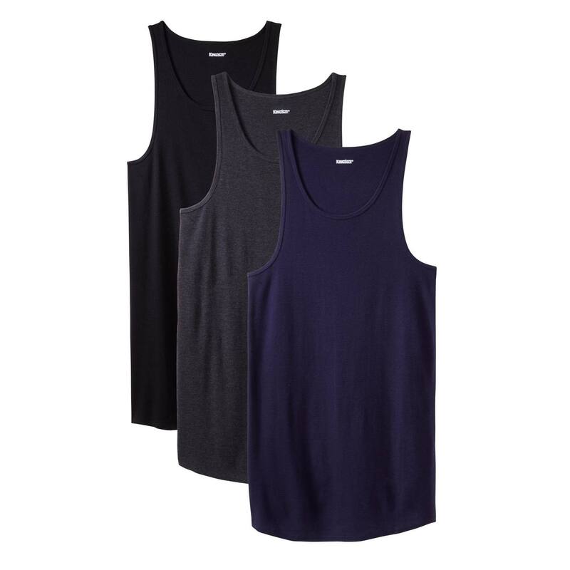 キングサイズ レディース トップス Tシャツ リブ トール コットン KingSize Men's Big & Tall 3-Pack Ribbed Cotton Tank Undershirt Basic