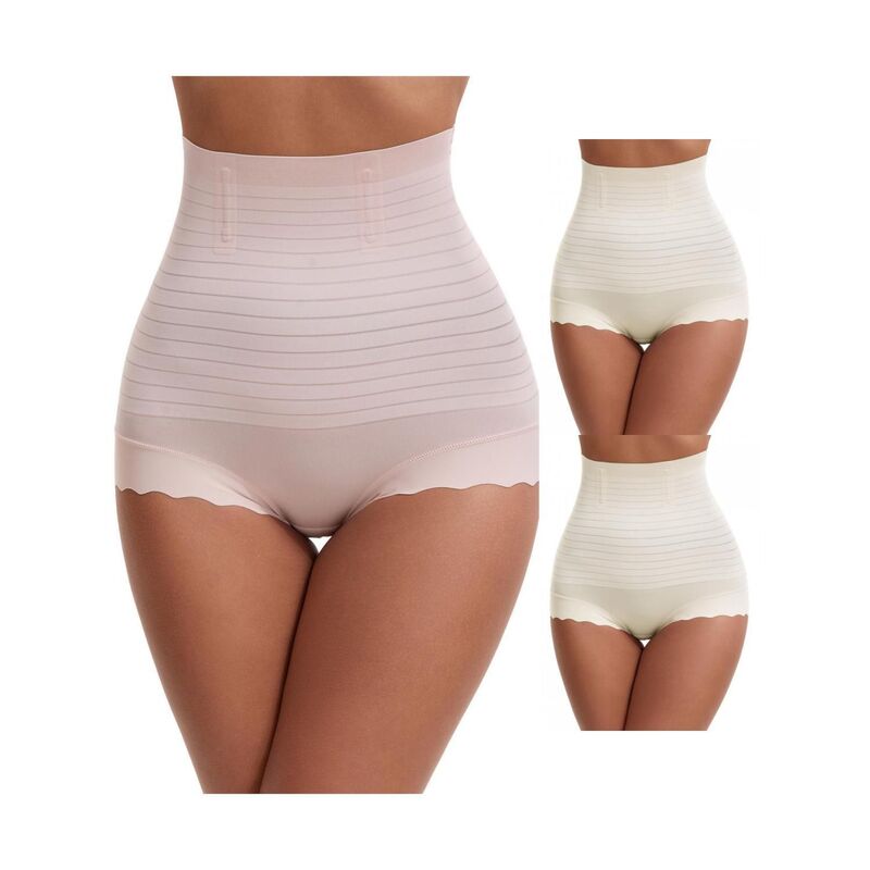 インスパイア シック レディース ボトムス カジュアルパンツ ショートパンツ INSPIRE CHIC 3 Packs Women's Tummy Control Shapewear Panties High Waisted Body Shaper Panty Boyshorts Underwears Beige Light Pink ピンク