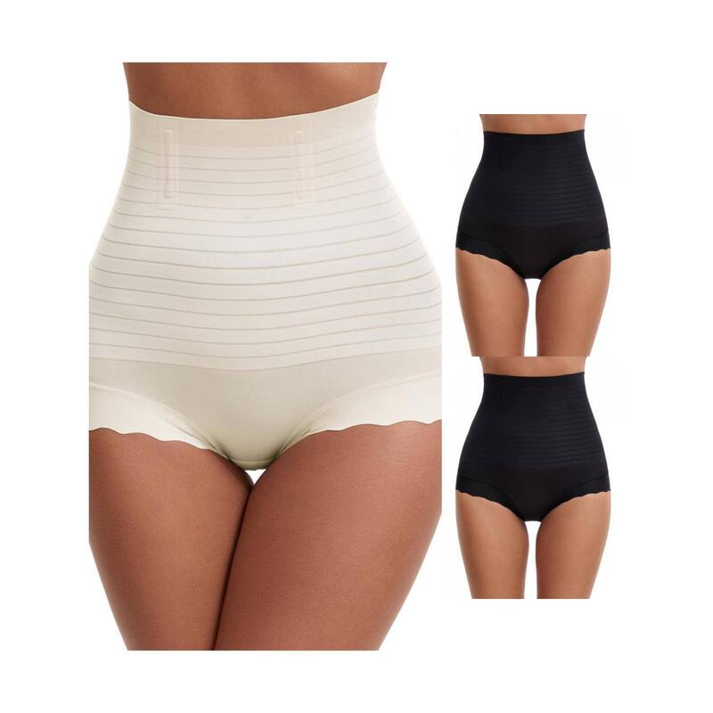 インスパイア シック レディース ボトムス カジュアルパンツ ショートパンツ INSPIRE CHIC 3 Packs Women's Tummy Control Shapewear Panties High Waisted Body Shaper Panty Boyshorts Underwears Black Beige ブラック