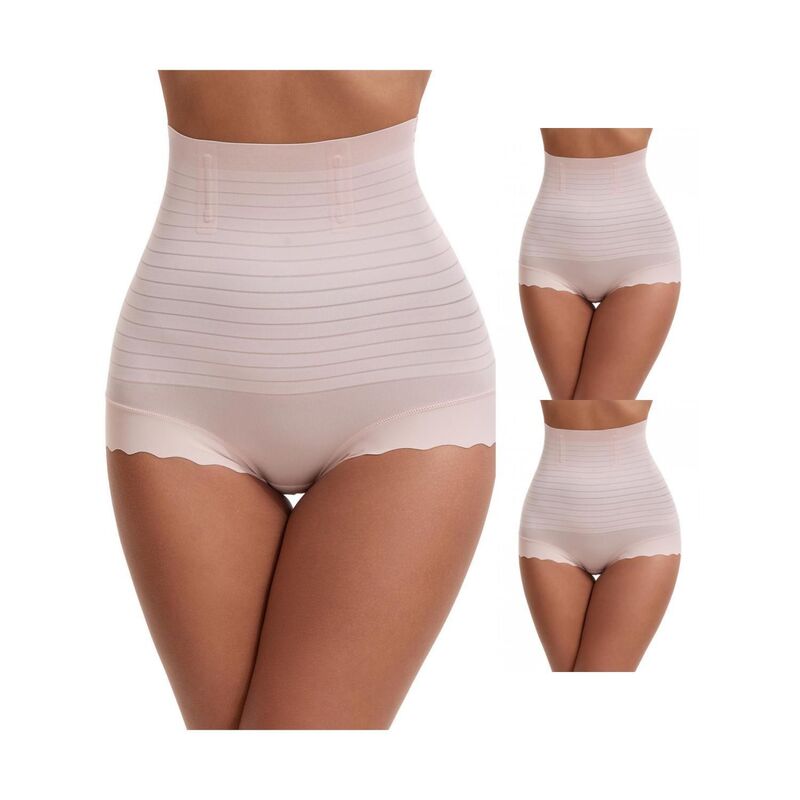 インスパイア シック レディース ボトムス カジュアルパンツ ショートパンツ INSPIRE CHIC 3 Packs Women's Tummy Control Shapewear Panties High Waisted Body Shaper Panty Boyshorts Underwears Light Pink ピンク