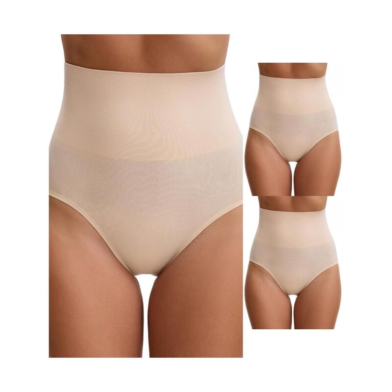 インスパイア シック レディース アンダーウェア パンツ INSPIRE CHIC 3 Packs Women's High Waisted Briefshapewear Tummy Control Shaping Underwears Beige ベージュ