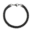 【送料無料】 アンブランデッド メンズ ブレスレット・バングル・アンクレット アクセサリー Men's Black Stainless Steel Rounde...