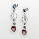 【送料無料】 ロゴアート レディース ピアス・イヤリング アクセサリー LogoArt Boston Red Sox Silver Tone Crystal Logo Linear Drop Earrings Multi/None