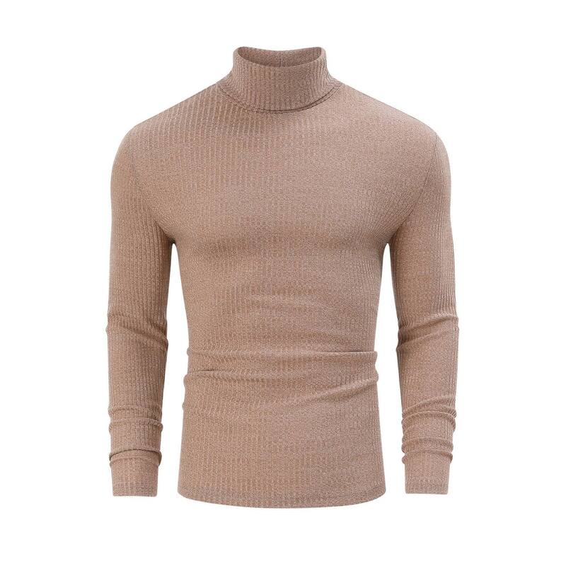 コジョイン レディース アウター ニット・セーター スリムフィット タートルネック Tシャツ Kojooin Men'stretch Muscle Tshirts Turtleneck Long Sleeve Knitees Casual Slim Fit Basic Shirtops Deep Khaki カーキ