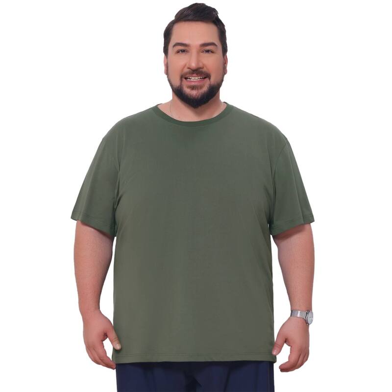 インスパイア シック レディース トップス Tシャツ クルーネック トール INSPIRE CHIC Men's Big & Tall Crew Neck T-Shirtshort Sleeves Plain Casual T-Shirt Olive Green グリーン