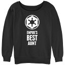 【送料無料】 ライセンス キャラクター レディース Tシャツ トップス Juniors' Star Wars Empire's Best Aunt Empire Logo Slouchy Terry Pullover Black