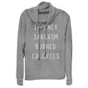 【送料無料】 アンブランデッド レディース Tシャツ トップス Juniors' Sarcasm Burned Calories Cowlneck Graphi...