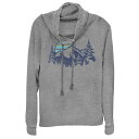 【送料無料】 アンブランデッド レディース Tシャツ トップス Juniors' Mountain Range Outdoor Cowlneck Graphic Lightweight Long Sleeve Gray Heather(4)