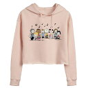 【送料無料】 ライセンス キャラクター レディース Tシャツ トップス Juniors' Peanuts Music Cropped Graphic Hoodie Pink