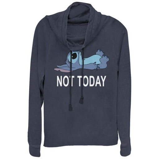 【送料無料】 ライセンス キャラクター レディース Tシャツ トップス Juniors' Lilo & Stitch Not Today Cowlneck Graphic Lightweight Long Sleeve Navy 【送料無料】 ライセンス キャラクター レディース Tシャツ トップス Juniors' Lilo & Stitch Not Today Cowlneck Graphic Lightweight Long Sleeve Navy