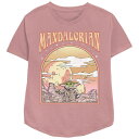 【送料無料】 スター ウォーズ レディース Tシャツ トップス Women's Star Wars The Mandalorian The Child Walking Relaxed Fit Graphic Tee Mauve