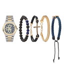 【送料無料】 アンブランデッド メンズ 腕時計 アクセサリー American Exchange Men's Analog 4-Piece Watch & Bracelet Set Gold Silver(2)