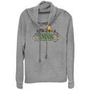 【送料無料】 ライセンス キャラクター レディース Tシャツ トップス Juniors' Star Wars Endor Summer Camp Cowlneck Graphic Lightweight Long Sleeve Gray Heather(4)