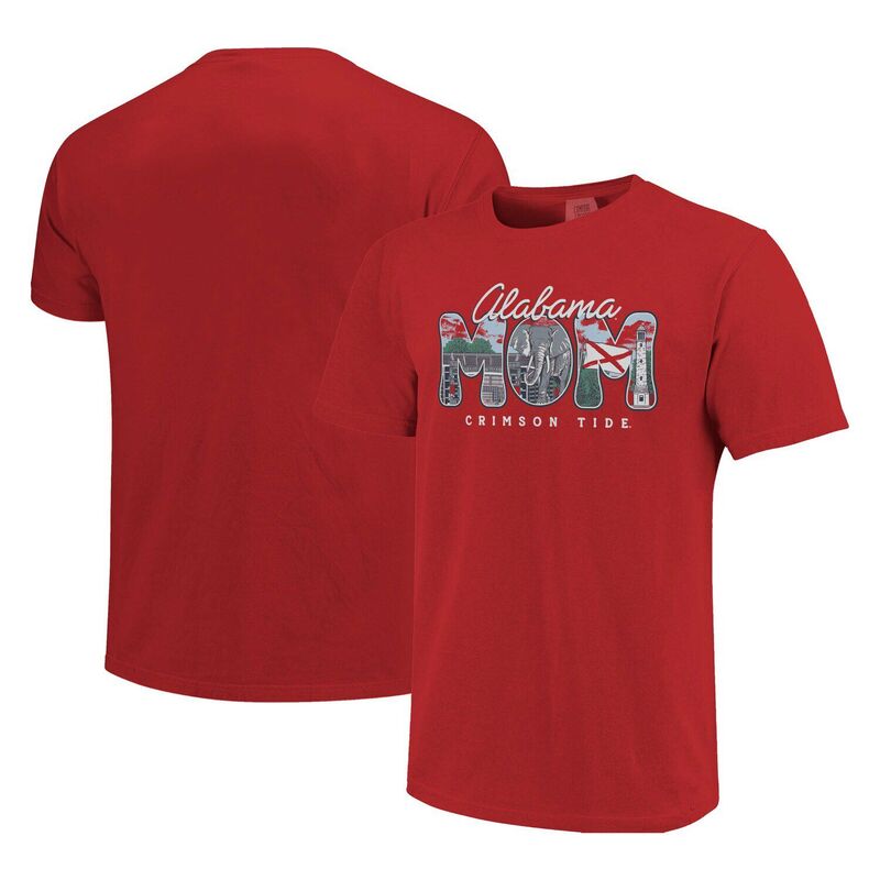イメージワン レディース トップス Tシャツ Image One Women's Crimson Alabama Crimson Tide Comfort Colors Campus Drawing Mom T-Shirt Ala Red レッド