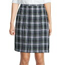 【送料無料】 ランズエンド レディース スカート ボトムス Women's Lands' End School Uniform Plaid Box Pleat Skirt White Green Plaid(4)