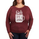 【送料無料】 ライセンス キャラクター レディース Tシャツ トップス Plus Size Coffee And Camping Pullover Heathe...