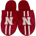 【送料無料】 アンブランデッド メンズ サンダル シューズ Men's FOCO Nebraska Huskers Striped Team Slippers ...