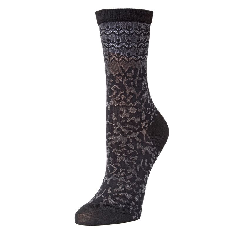 【送料無料】 ナトリ レディース 靴下 アンダーウェア Natori Dainty Mix Cotton Blend Crew Socks Black