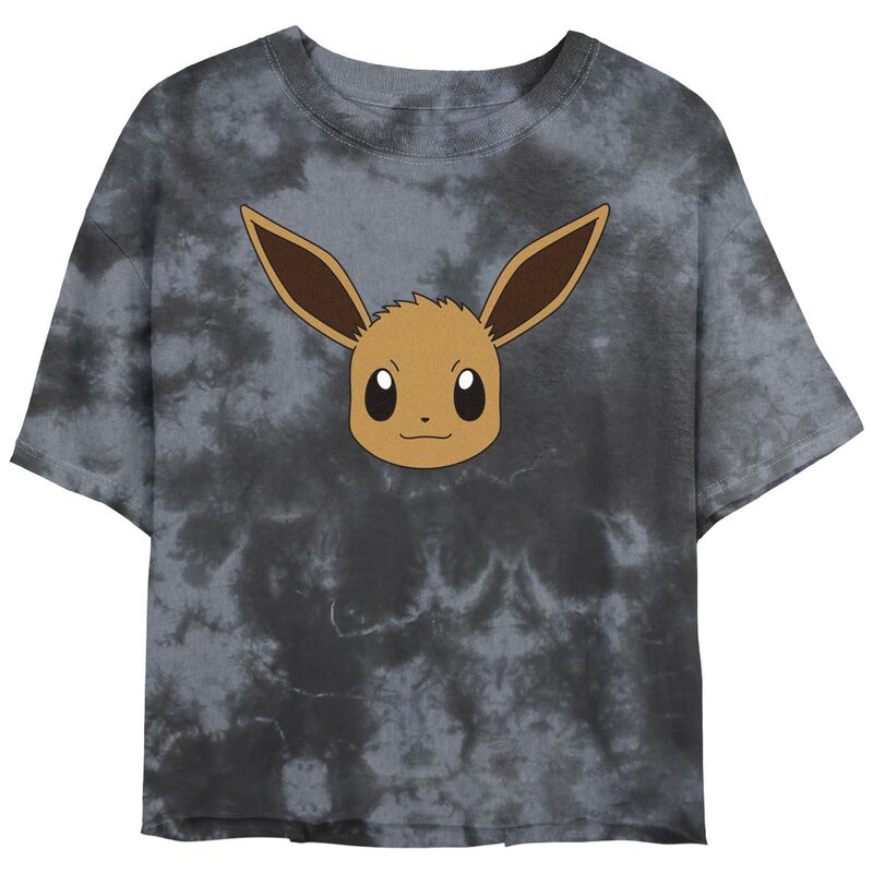 【送料無料】 ライセンス キャラクター レディース Tシャツ トップス Juniors' Pokemon Eevee Face Graphic Tee Black Charcoalのサムネイル