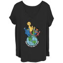 【送料無料】 ライセンス キャラクター レディース Tシャツ トップス Juniors' Plus Size Sesame Street Friends Mak...