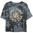【送料無料】 アンブランデッド レディース Tシャツ トップス Juniors' Free Spirit World Tour Poster Crop Top ...