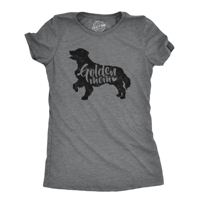 クレイジードッグ Tシャツ レディース トップス Crazy Dog T-Shirts Womens Golden Mom T Shirt Cute Dog Loveretriever Tee Dark Heather Grey グレー