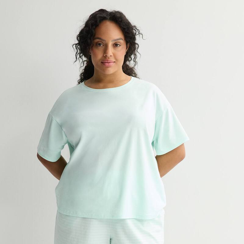 ソノマ レディース アンダーウェア ナイトウェア プラスサイズ Tシャツ コットン Plusize Sonoma Goods For Life Cotton Modal Sleep Tee Mint Sorbet ミント