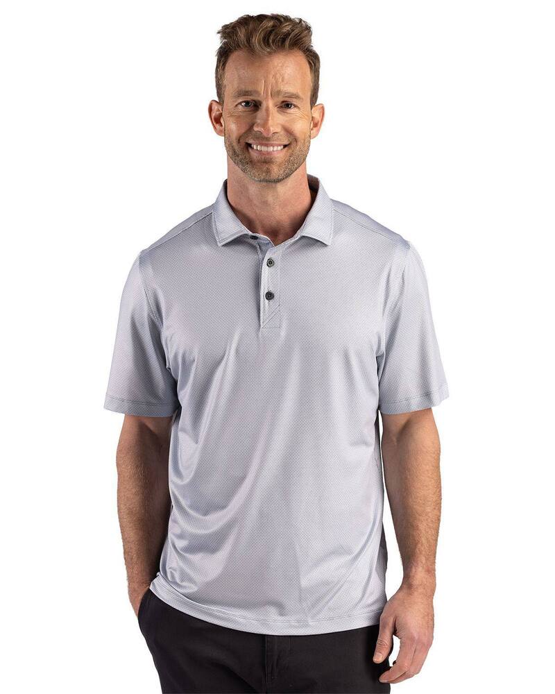 カッターアンドバック メンズ トップス Tシャツ ポロシャツ プリント Cutter & Buck Pike Recycled Lattice Print Mens Polo Elemental Grey グレー