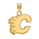 【送料無料】 ロゴアート レディース ブレスレット・バングル・アンクレット アクセサリー LogoArt Calgary Flames Sterling Silver Small Pendant Gold Tone