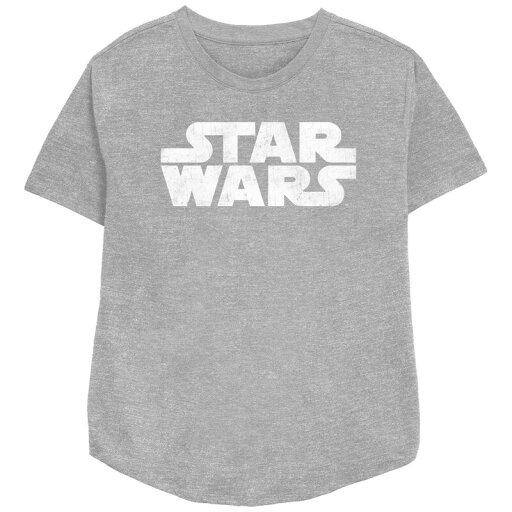 【送料無料】 ライセンス キャラクター レディース Tシャツ トップス Women's Star Wars Simple Logo Relaxed Fit Graphic Tee Athletic Heather 【送料無料】 ライセンス キャラクター レディース Tシャツ トップス Women's Star Wars Simple Logo Relaxed Fit Graphic Tee Athletic Heather
