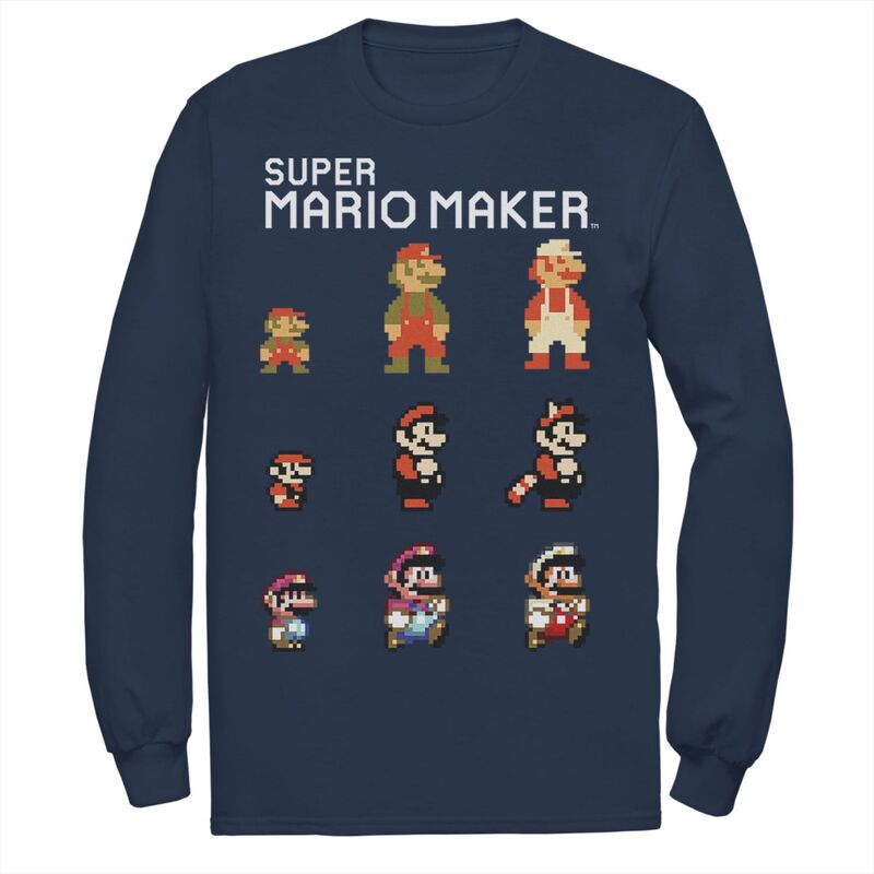 【送料無料】 ライセンス キャラクター メンズ Tシャツ トップス Men's Nintendo Mario Character Evolution Tee Navy