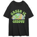 【送料無料】 アンブランデッド レディース Tシャツ トップス Juniors' Green Is Groovy Oversize Graphic Tee Black(4)