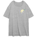 【送料無料】 ライセンス キャラクター レディース Tシャツ トップス Juniors' Pokemon Sleeping Pikachu Oversize Graphic Tee Athletic Heather(4)