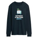 【送料無料】 ライセンス キャラクター メンズ Tシャツ トップス Men's Friends Happiness Watching Friends Long Sleeve Graphic Tee Navy