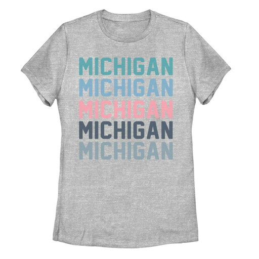 【送料無料】 アンブランデッド レディース Tシャツ トップス Juniors' Michigan Stack Graphic Tee Athletic Heather 【送料無料】 アンブランデッド レディース Tシャツ トップス Juniors' Michigan Stack Graphic Tee Athletic Heather