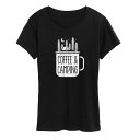 【送料無料】 ライセンス キャラクター レディース Tシャツ トップス Women's Coffee And Camping Graphic Tee Black