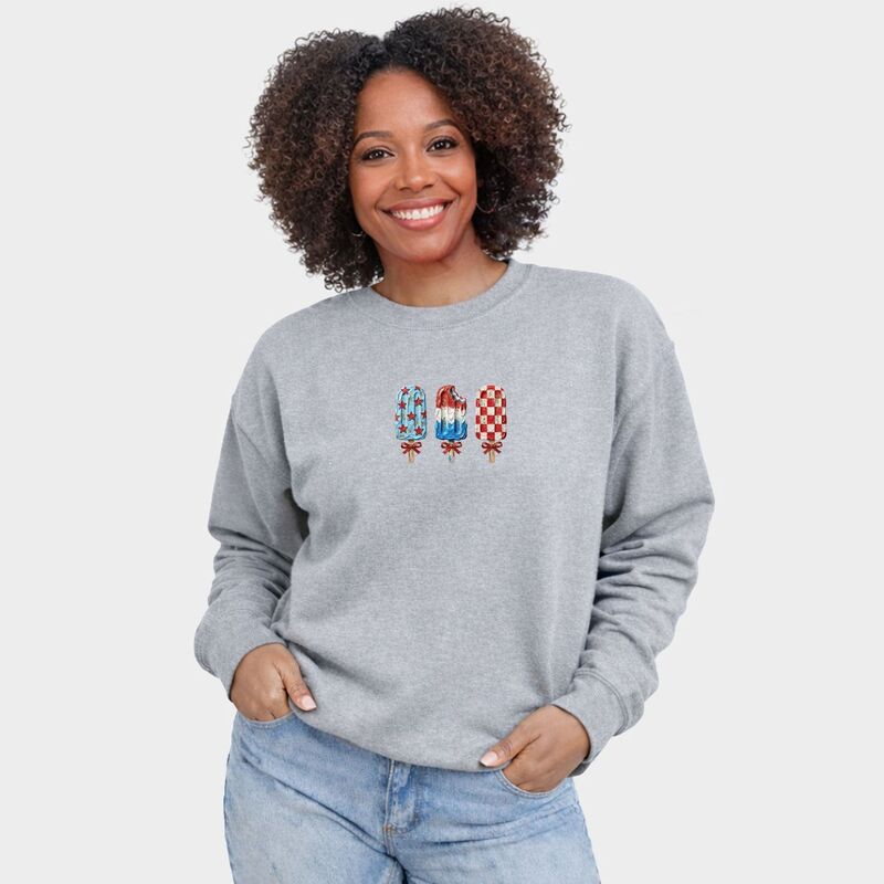 Simply Sage Market レディース トップス Tシャツ スウェット グラフィック Simply Sage Market Patriotic Popsicles - Women's Graphic Sweatshirt Graphite グラファイト