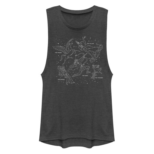 【送料無料】 ライセンス キャラクター レディース Tシャツ トップス Disney's Hercules Juniors' Constellation Poster Muscle Graphic Tank Top Charcoal 【送料無料】 ライセンス キャラクター レディース Tシャツ トップス Disney's Hercules Juniors' Constellation Poster Muscle Graphic Tank Top Charcoal