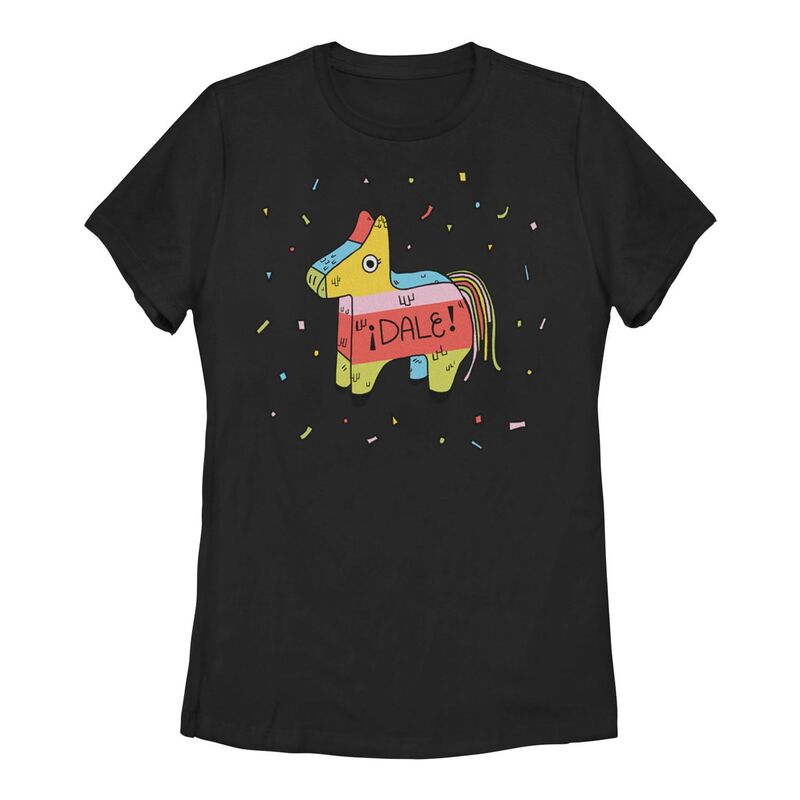 【送料無料】 ライセンス キャラクター レディース Tシャツ トップス Juniors' Gonzales Dale Pinata Confetti Portrait Tee Black