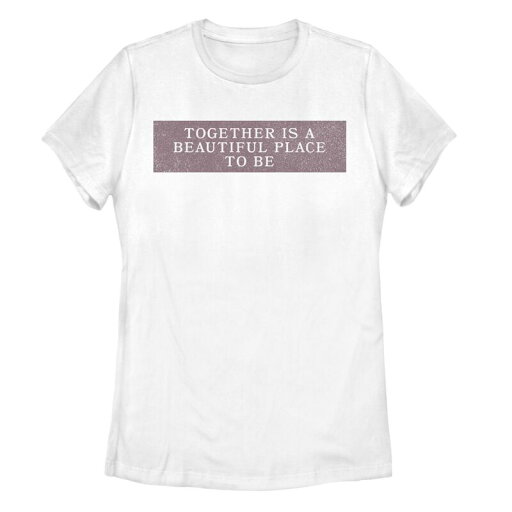 【送料無料】 アンブランデッド レディース Tシャツ トップス Juniors' "Together Is A Beautiful Place To Be" Graphic Tee White 【送料無料】 アンブランデッド レディース Tシャツ トップス Juniors' "Together Is A Beautiful Place To Be" Graphic Tee White