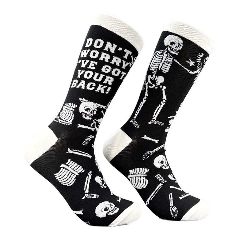 クレイジードッグ Tシャツ メンズ アンダーウェア 靴下 グラフィック Crazy Dog T-Shirts Men's Dont Worry Ive Got Your Back Socks Funny Sarcastic Skeleton Graphic Novelty Footwear For Men Multi マルチカラー