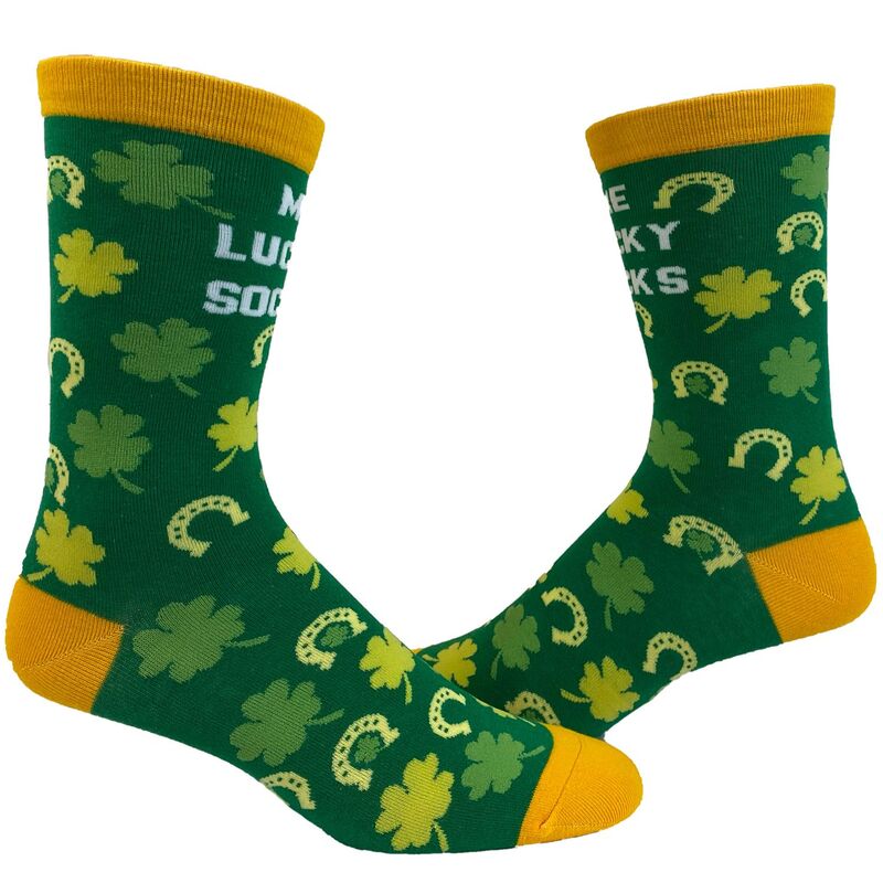 クレイジードッグ Tシャツ メンズ アンダーウェア 靴下 グラフィック Crazy Dog T-Shirts Men's Me Lucky Socks Funny Shamrock St Patricks Day Parade Irish Graphic Novelty Footwear Multi マルチカラー