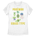 【送料無料】 ライセンス キャラクター レディース Tシャツ トップス Juniors' Pokemon Grass Type Graphic Tee White