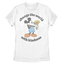 【送料無料】 ディズニー レディース Tシャツ トップス Disney's Mickey Mouse Juniors' Change The World Wit...
