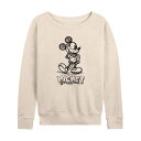 【送料無料】 ディズニー レディース Tシャツ トップス Disney's Mickey Mouse Women's Sketch Slouchy Graphic Sweatshirt Beige(4)