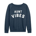 【送料無料】 ライセンス キャラクター レディース Tシャツ トップス Women's Aunt Vibes Slouchy Graphic Sweatshirt Heather Indigo(4)
