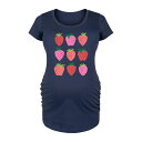 【送料無料】 ライセンス キャラクター レディース Tシャツ トップス Maternity Strawberry Grid Graphic Tee Navy
